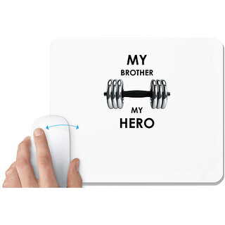                       UDNAG White Mousepad 'Rakshabandhan | My Brother My Hero' for Computer / PC / Laptop [230 x 200 x 5mm]                                              