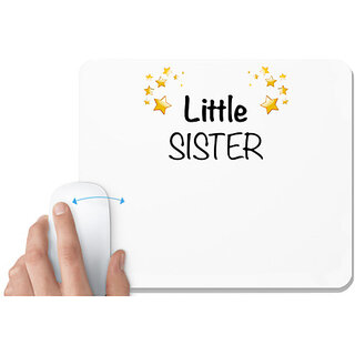                       UDNAG White Mousepad 'Rakshabandhan | Little Sister' for Computer / PC / Laptop [230 x 200 x 5mm]                                              