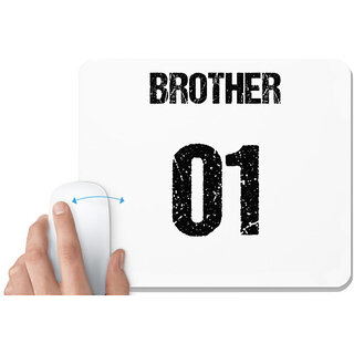                      UDNAG White Mousepad 'Rakshabandhan | Brother Number 01' for Computer / PC / Laptop [230 x 200 x 5mm]                                              