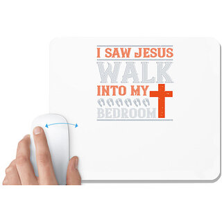                       UDNAG White Mousepad 'Walking | I walk into my bedroom' for Computer / PC / Laptop [230 x 200 x 5mm]                                              