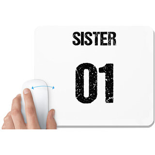                       UDNAG White Mousepad 'Rakshabandhan | Sister Number 01' for Computer / PC / Laptop [230 x 200 x 5mm]                                              