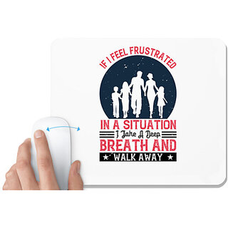                       UDNAG White Mousepad 'Walking | I feel frustrated in a situation' for Computer / PC / Laptop [230 x 200 x 5mm]                                              