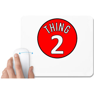                       UDNAG White Mousepad 'Thing | Thing 2' for Computer / PC / Laptop [230 x 200 x 5mm]                                              