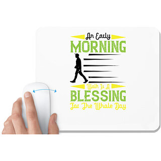                       UDNAG White Mousepad 'Walking | An early morning' for Computer / PC / Laptop [230 x 200 x 5mm]                                              