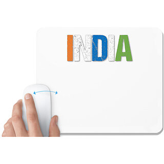                       UDNAG White Mousepad 'Independence Day Republic Day | INDIA' for Computer / PC / Laptop [230 x 200 x 5mm]                                              
