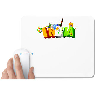                       UDNAG White Mousepad 'Independence Day | INDIA' for Computer / PC / Laptop [230 x 200 x 5mm]                                              