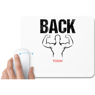                       UDNAG White Mousepad 'Gym | Back today' for Computer / PC / Laptop [230 x 200 x 5mm]                                              