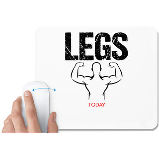                       UDNAG White Mousepad 'Gym | Legs' for Computer / PC / Laptop [230 x 200 x 5mm]                                              