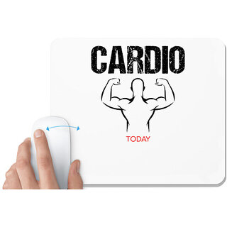                      UDNAG White Mousepad 'Gym | Cardio' for Computer / PC / Laptop [230 x 200 x 5mm]                                              