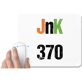                       UDNAG White Mousepad 'Jammu & Kashmir | JnK 370' for Computer / PC / Laptop [230 x 200 x 5mm]                                              