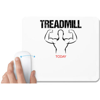                       UDNAG White Mousepad 'Gym | Treadmill' for Computer / PC / Laptop [230 x 200 x 5mm]                                              