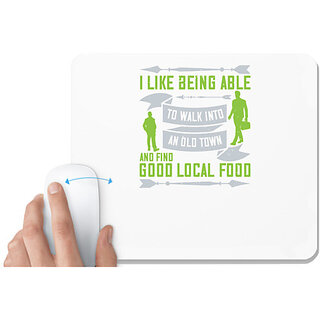                       UDNAG White Mousepad 'Walking | I like being able to walk into an old town' for Computer / PC / Laptop [230 x 200 x 5mm]                                              