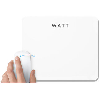                       UDNAG White Mousepad 'Unit | Watt' for Computer / PC / Laptop [230 x 200 x 5mm]                                              