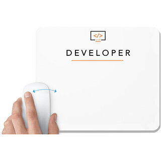                       UDNAG White Mousepad 'Coder | Developer' for Computer / PC / Laptop [230 x 200 x 5mm]                                              