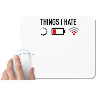                       UDNAG White Mousepad 'Coder | Things i hate' for Computer / PC / Laptop [230 x 200 x 5mm]                                              
