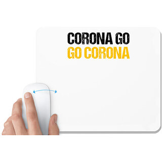                       UDNAG White Mousepad 'Corona | Corona Go Go Corona' for Computer / PC / Laptop [230 x 200 x 5mm]                                              