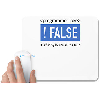                       UDNAG White Mousepad 'Coder | Programmer joke' for Computer / PC / Laptop [230 x 200 x 5mm]                                              