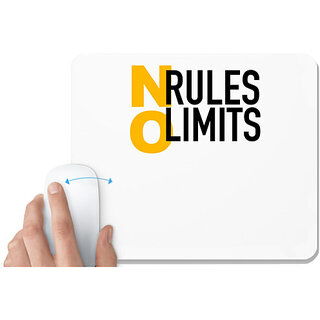                       UDNAG White Mousepad 'Rules limits | No rules no limits' for Computer / PC / Laptop [230 x 200 x 5mm]                                              