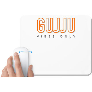                       UDNAG White Mousepad 'Gujju | Gujju vibes only' for Computer / PC / Laptop [230 x 200 x 5mm]                                              