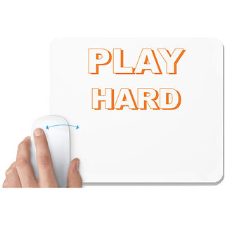                       UDNAG White Mousepad 'Play Hard' for Computer / PC / Laptop [230 x 200 x 5mm]                                              