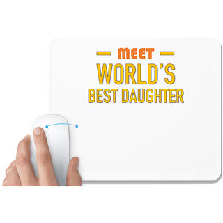                       UDNAG White Mousepad 'Mother Daughter | Meet worlds best Daughter' for Computer / PC / Laptop [230 x 200 x 5mm]                                              