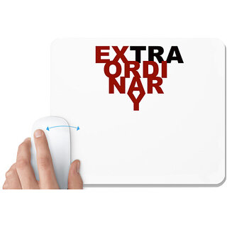                       UDNAG White Mousepad 'Extraordinary' for Computer / PC / Laptop [230 x 200 x 5mm]                                              