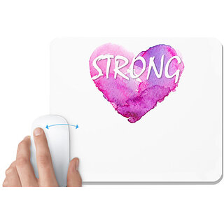                       UDNAG White Mousepad 'Strong heart' for Computer / PC / Laptop [230 x 200 x 5mm]                                              