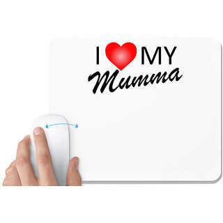                       UDNAG White Mousepad 'Father Mother | I love my Mumma' for Computer / PC / Laptop [230 x 200 x 5mm]                                              