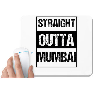                       UDNAG White Mousepad 'Mumbai | Straight outta Mumbai' for Computer / PC / Laptop [230 x 200 x 5mm]                                              