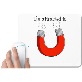                       UDNAG White Mousepad 'Couple | I'm attracted to you' for Computer / PC / Laptop [230 x 200 x 5mm]                                              