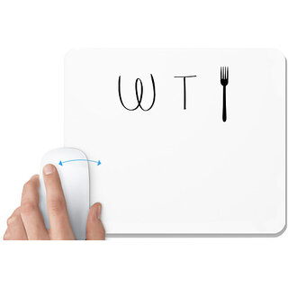                       UDNAG White Mousepad 'What the Fork' for Computer / PC / Laptop [230 x 200 x 5mm]                                              