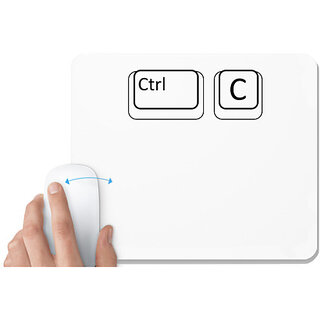                       UDNAG White Mousepad 'Couple | Control copy' for Computer / PC / Laptop [230 x 200 x 5mm]                                              
