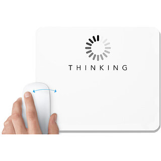                       UDNAG White Mousepad 'Thinking' for Computer / PC / Laptop [230 x 200 x 5mm]                                              