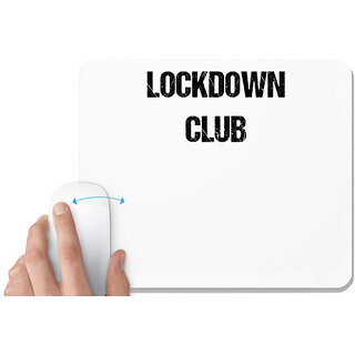                       UDNAG White Mousepad 'Corona | Lockdown Club' for Computer / PC / Laptop [230 x 200 x 5mm]                                              