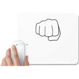                       UDNAG White Mousepad 'fist bumb' for Computer / PC / Laptop [230 x 200 x 5mm]                                              
