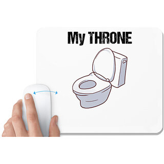                       UDNAG White Mousepad 'My Throne' for Computer / PC / Laptop [230 x 200 x 5mm]                                              