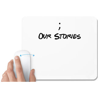                       UDNAG White Mousepad 'Couple | Our stories' for Computer / PC / Laptop [230 x 200 x 5mm]                                              