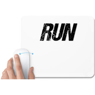                      UDNAG White Mousepad 'Run' for Computer / PC / Laptop [230 x 200 x 5mm]                                              