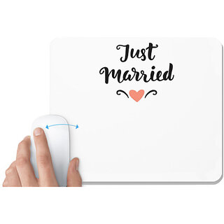                       UDNAG White Mousepad 'Couple pink | Just Married' for Computer / PC / Laptop [230 x 200 x 5mm]                                              