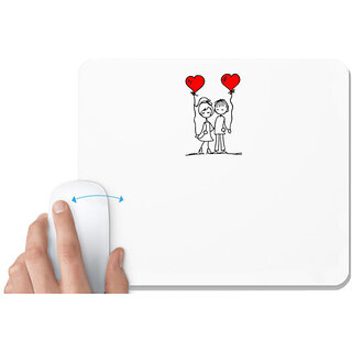                       UDNAG White Mousepad 'Couple | Just Married' for Computer / PC / Laptop [230 x 200 x 5mm]                                              