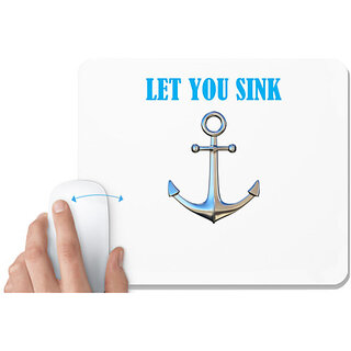                       UDNAG White Mousepad 'Couple | Let you sink' for Computer / PC / Laptop [230 x 200 x 5mm]                                              