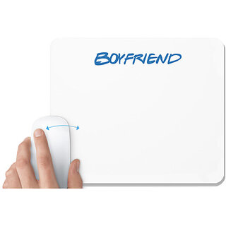                       UDNAG White Mousepad 'Couple | Boyfriend' for Computer / PC / Laptop [230 x 200 x 5mm]                                              