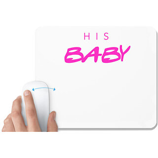                       UDNAG White Mousepad 'Couple | His Baby' for Computer / PC / Laptop [230 x 200 x 5mm]                                              
