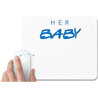                       UDNAG White Mousepad 'Couple | Her Baby' for Computer / PC / Laptop [230 x 200 x 5mm]                                              