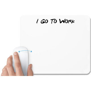                       UDNAG White Mousepad 'Couple | I go to work' for Computer / PC / Laptop [230 x 200 x 5mm]                                              