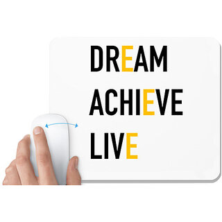                       UDNAG White Mousepad 'Dream achive Live' for Computer / PC / Laptop [230 x 200 x 5mm]                                              