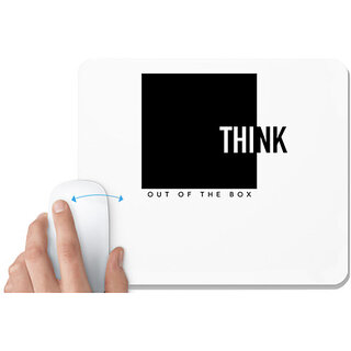                       UDNAG White Mousepad 'Think out of the box' for Computer / PC / Laptop [230 x 200 x 5mm]                                              