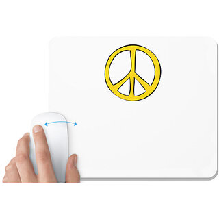                       UDNAG White Mousepad 'Peace symbol' for Computer / PC / Laptop [230 x 200 x 5mm]                                              