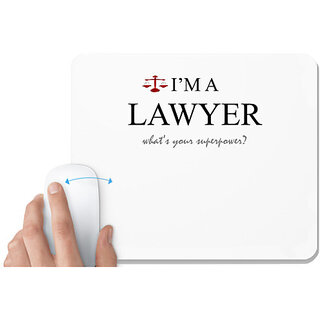                       UDNAG White Mousepad 'Lawyer | I am a Lawyer' for Computer / PC / Laptop [230 x 200 x 5mm]                                              