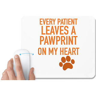                       UDNAG White Mousepad 'Doctor | Every patient leaves pawprint on my heart' for Computer / PC / Laptop [230 x 200 x 5mm]                                              